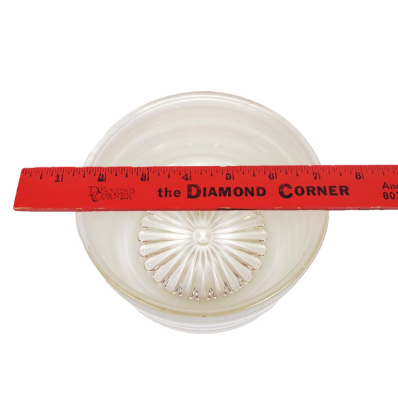 Vintage Ribbed Frosted White Clear Glass Ceiling Light Shade Drum Flush Mount 6" - Picture 3 of 9